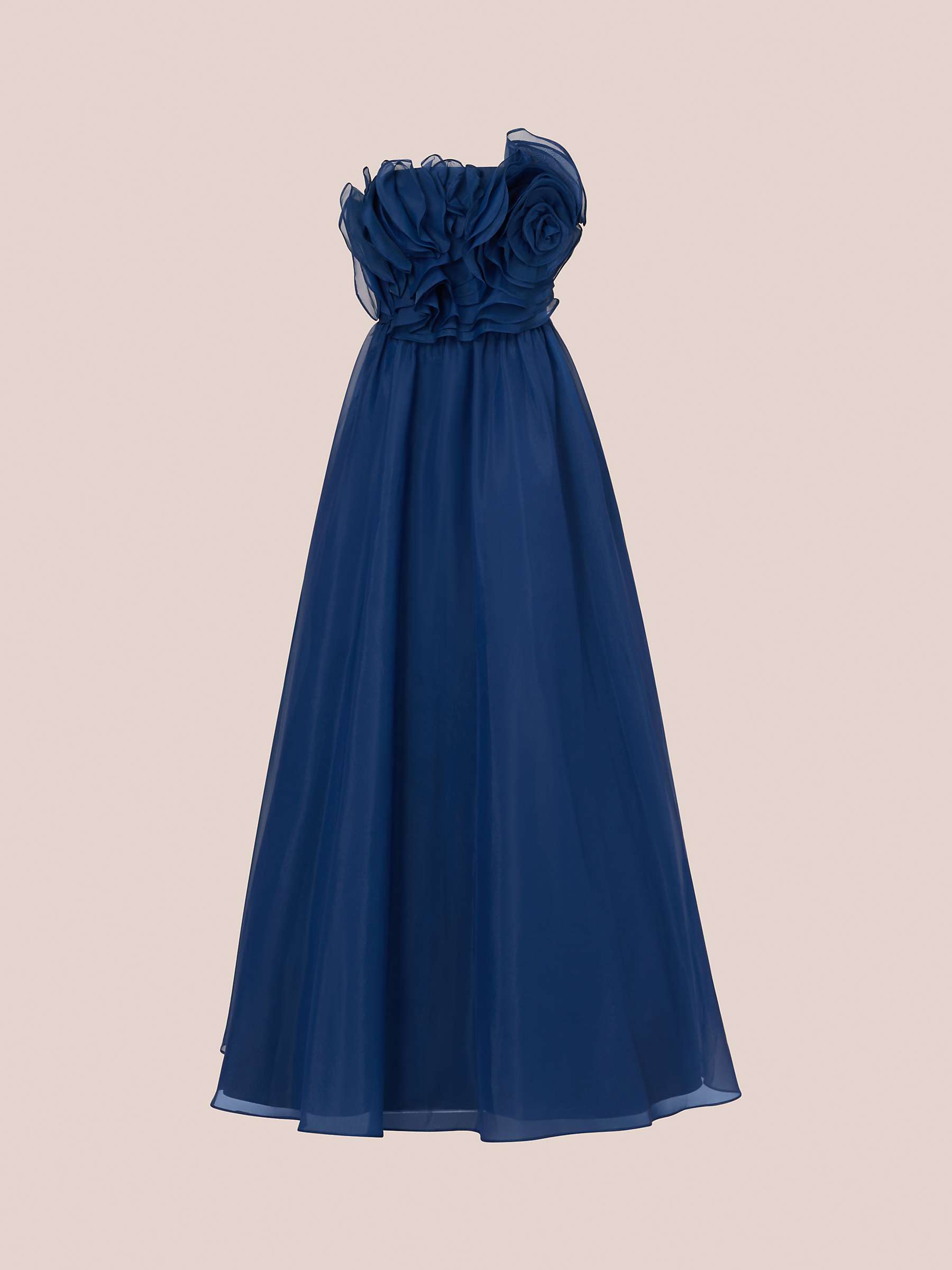 Buy Aidan Mattox by Adrianna Papell Strapless Organza Ball Gown Maxi Dress, Navy Online at johnlewis.com