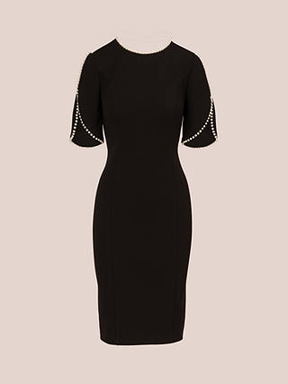 Adrianna Papell Knit Crepe Pearl Dress, Black