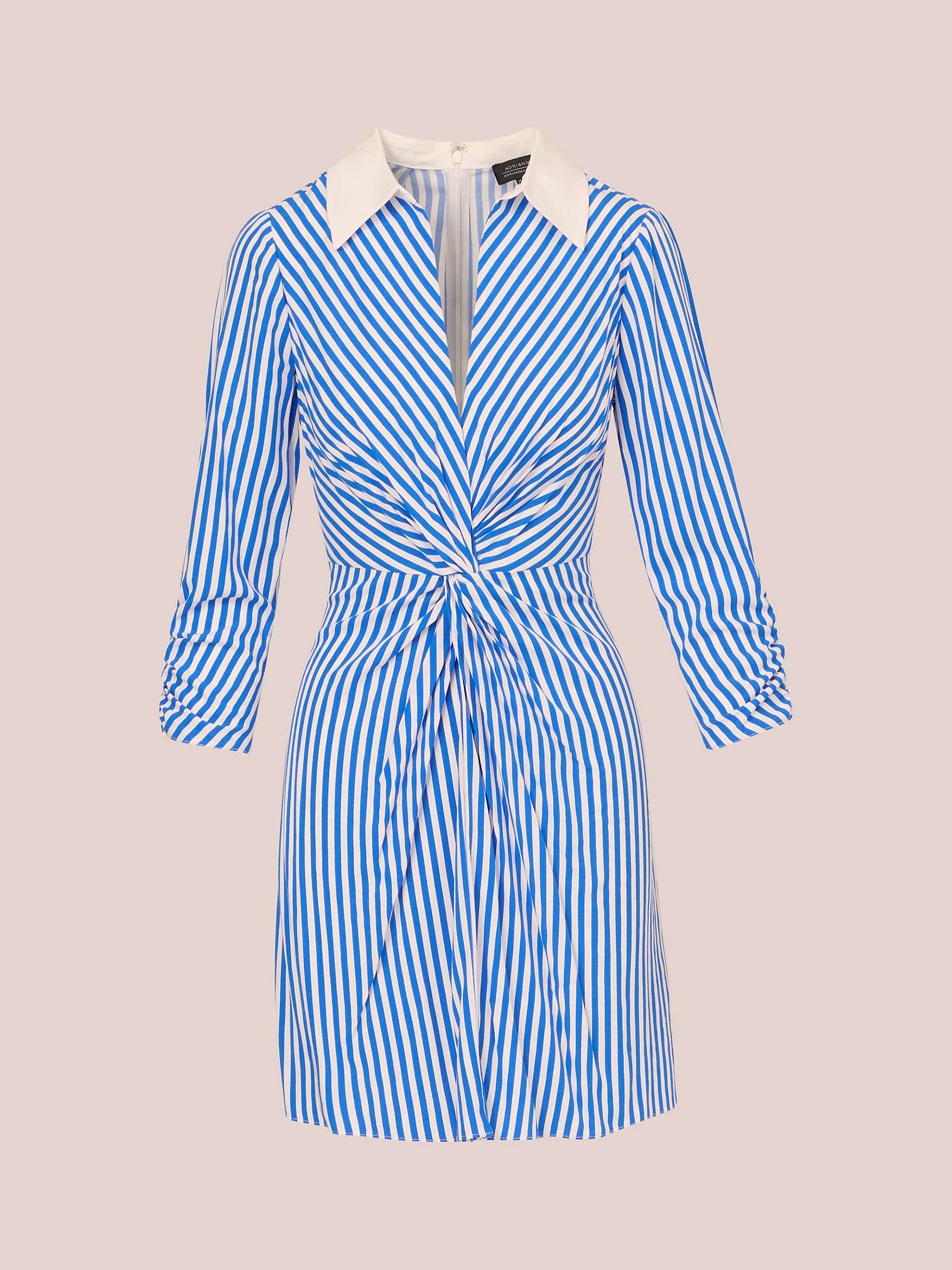 Buy Adrianna by Adrianna Papell Stripe Print Mini Twist Dress, Blue/White Online at johnlewis.com