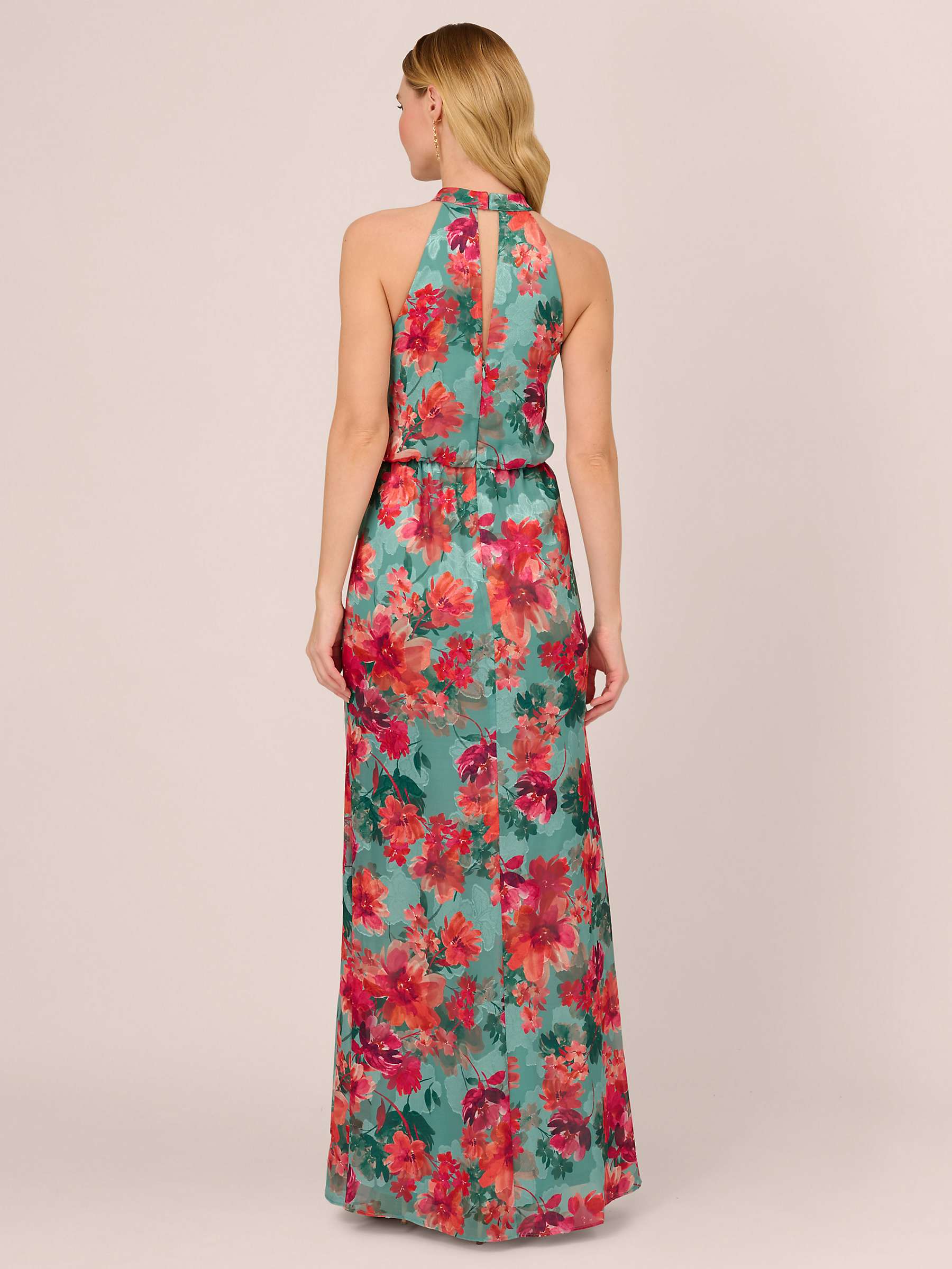 Buy Adrianna Papell Floral Mermaid Maxi Dress, Turquoise/Multi Online at johnlewis.com