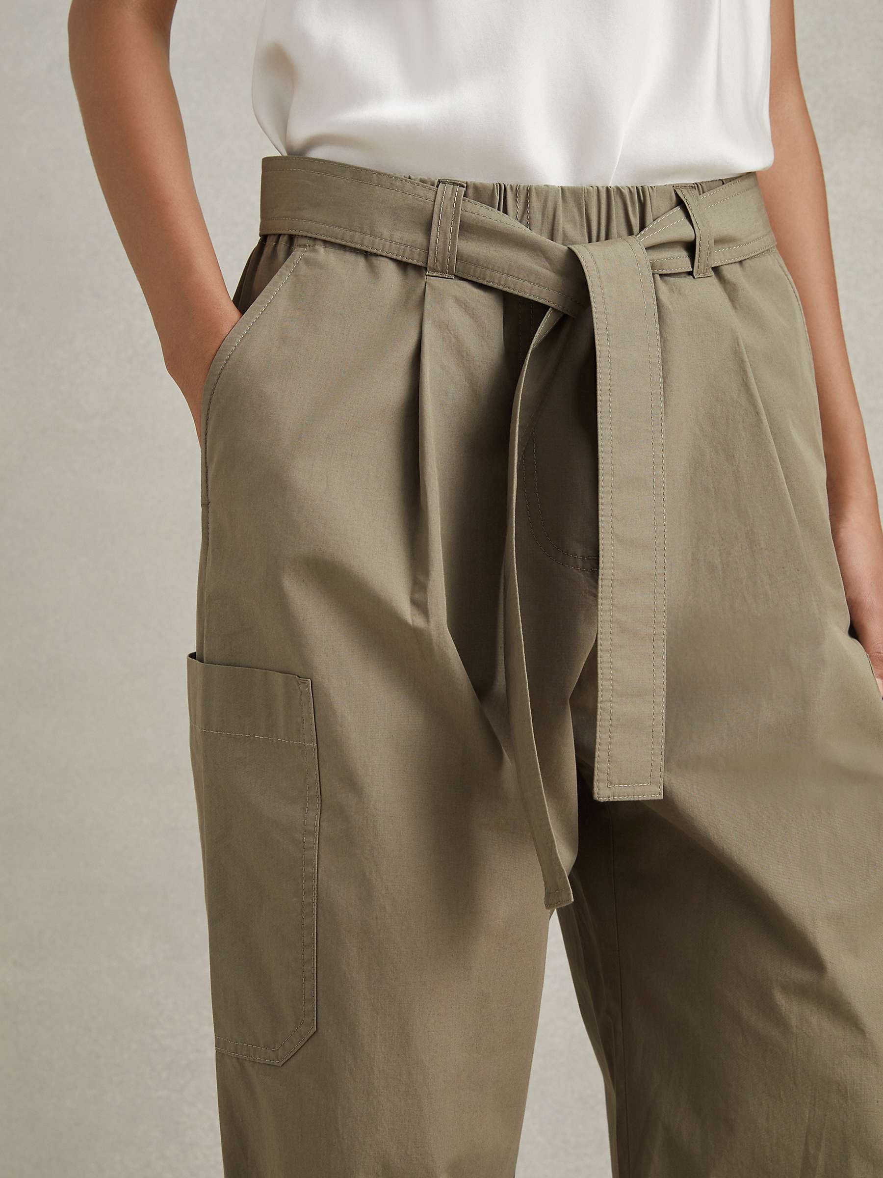 Buy Reiss Delia Tapered Parachute Cargo Trousers Online at johnlewis.com