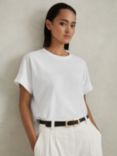 Reiss Lois Boxy Cotton T-Shirt, White