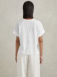 Reiss Lois Boxy Cotton T-Shirt, White