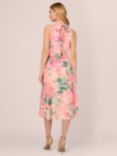 Adrianna Papell Floral Halter Midi Dress, Blush/Multi