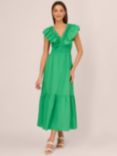 Adrianna by Adrianna Papell Ruffle Front Tiered Maxi Dress, Green, Green