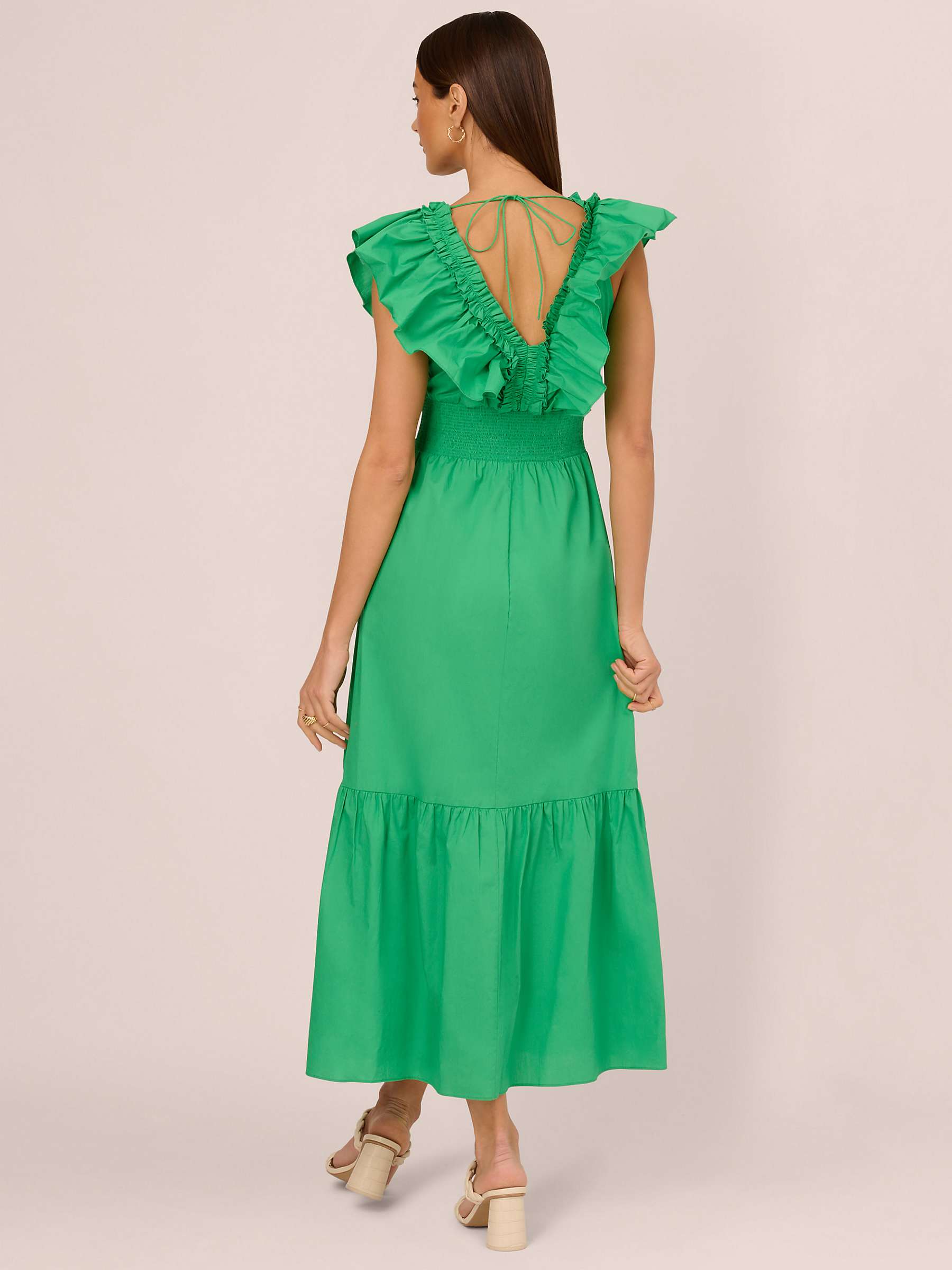 Buy Adrianna by Adrianna Papell Ruffle Front Tiered Maxi Dress, Green Online at johnlewis.com
