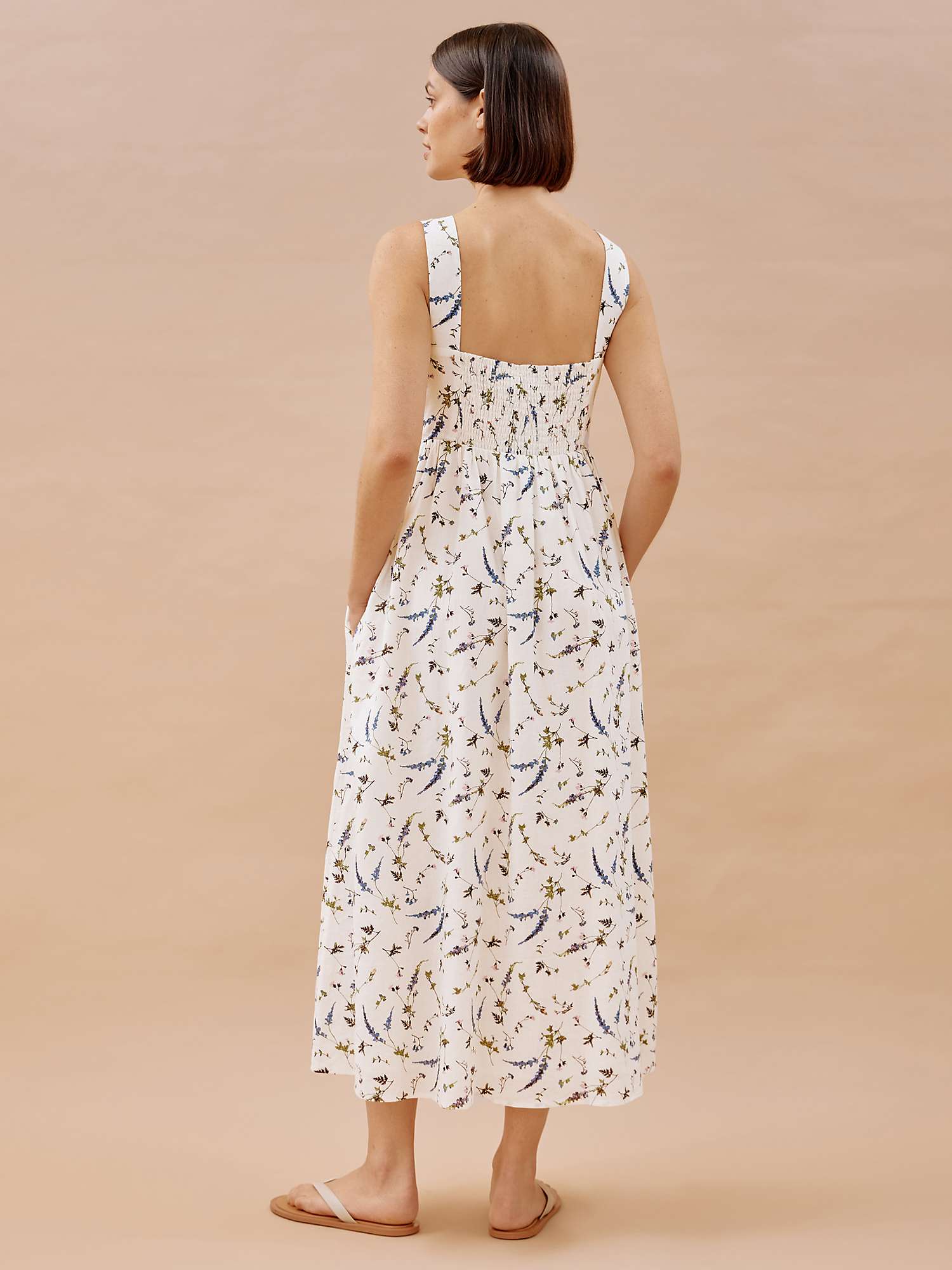 Buy Albaray Sprig Floral Dress, White Online at johnlewis.com
