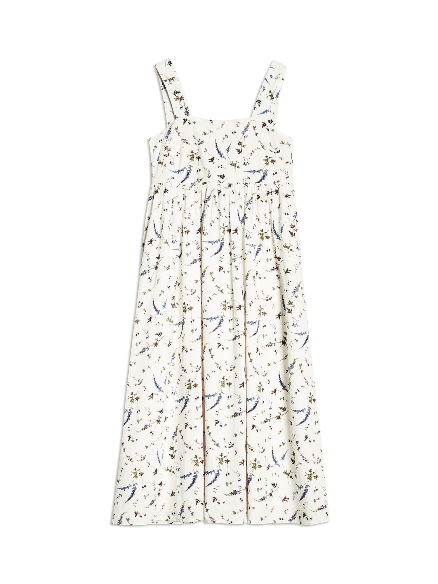 Albaray Sprig Floral Dress, White, 8
