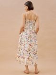 Albaray Buttercup Pressed Floral Print Midi Sundress, Cream/Multi, Cream/Multi