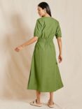 Albaray Organic Cotton Elastic Waist Dress, Green