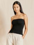 Albaray Shirred Bandeau Top, Black