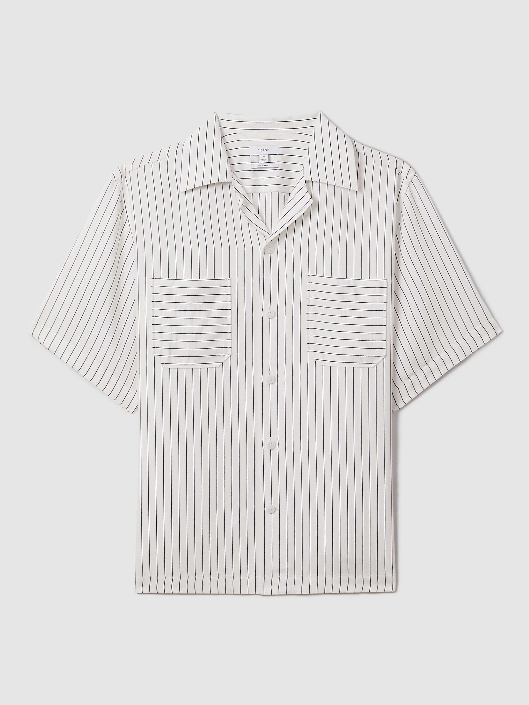 Buy Reiss Anchor Stripe Boxy Shirt, White/Navy Online at johnlewis.com