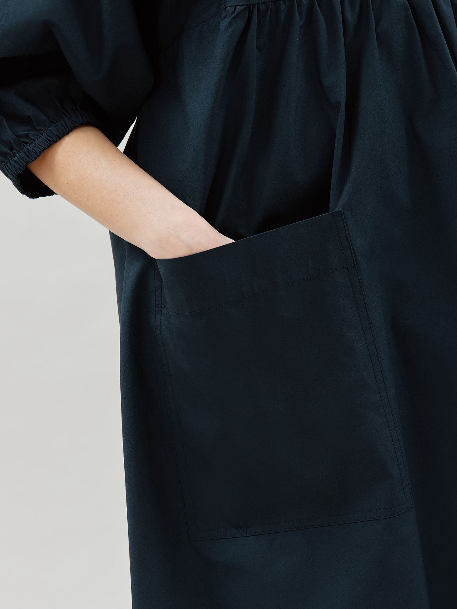 Buy Albaray Patch Pocket V Neck Midi Dress, Navy Online at johnlewis.com