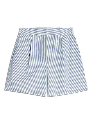 Albaray Ticking Stripe Organic Cotton Shorts, Blue
