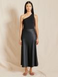 Albaray Asymmetric Jersey Bodice Maxi Dress, Black