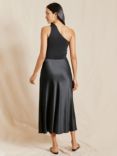 Albaray Asymmetric Jersey Bodice Maxi Dress, Black