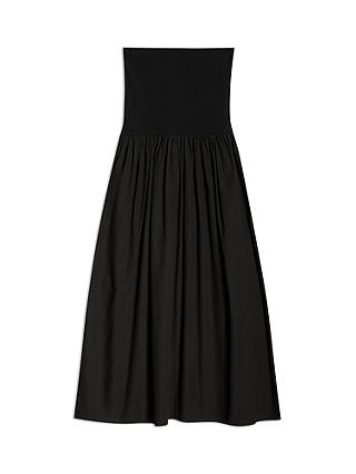Albaray Woven Mix Bandeau Midi Dress, Black