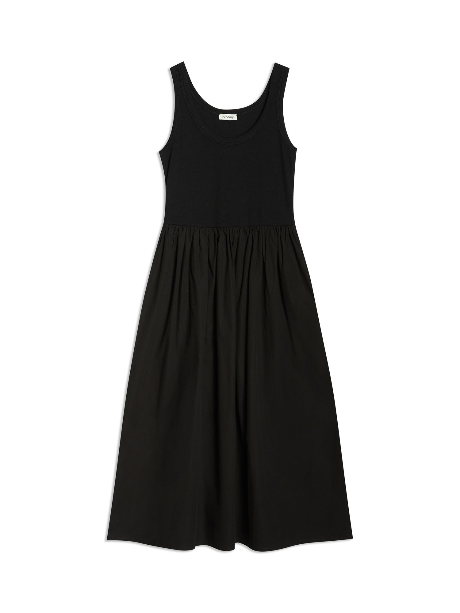 Albaray Jersey Vest Midi Dress, Black, 8