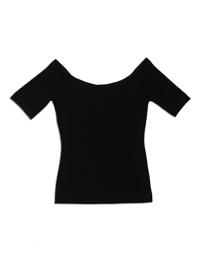 Albaray Cotton Blend Bardot Top, Black