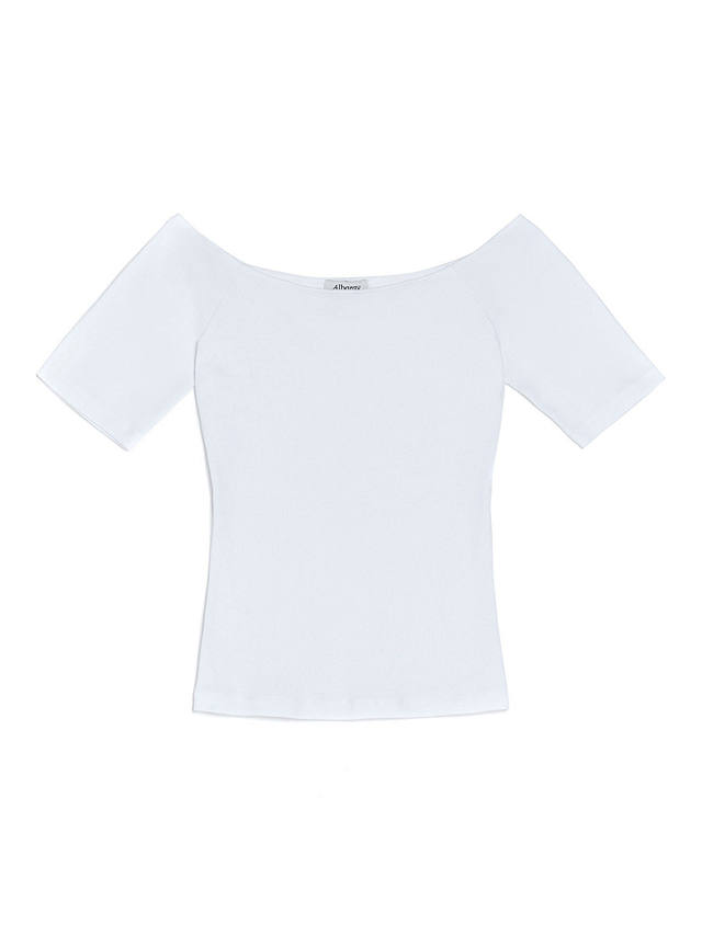 Albaray Cotton Blend Bardot Top, White