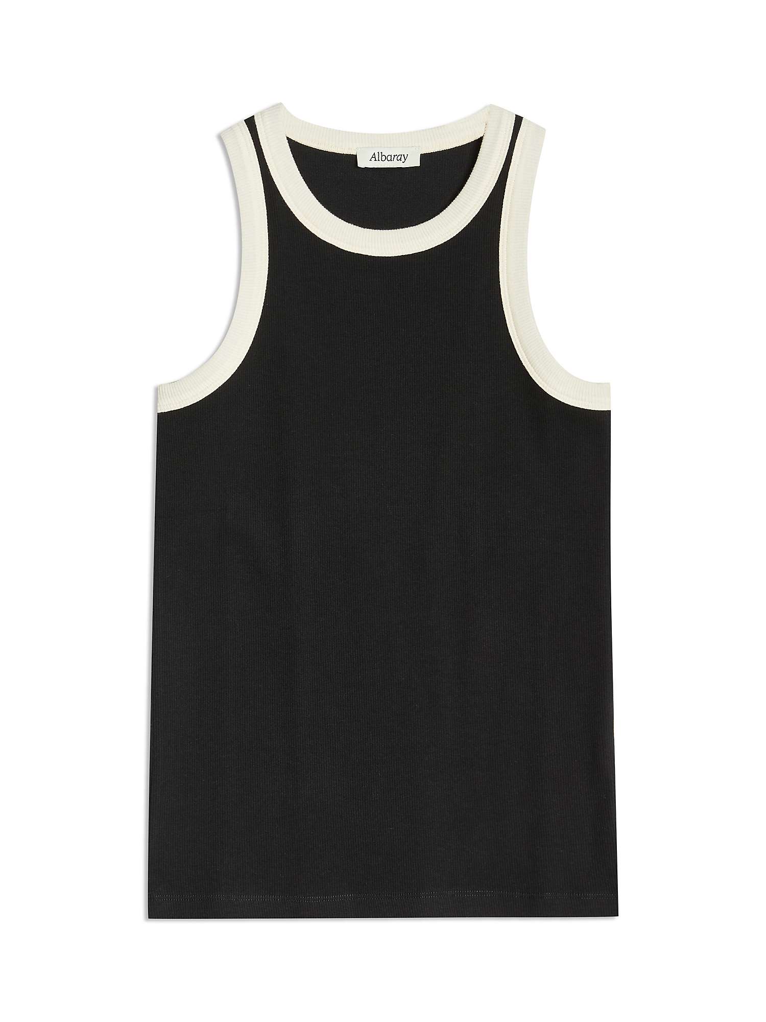 Buy Albaray Crew Neck Contrast Trim Vest, Black/White Online at johnlewis.com