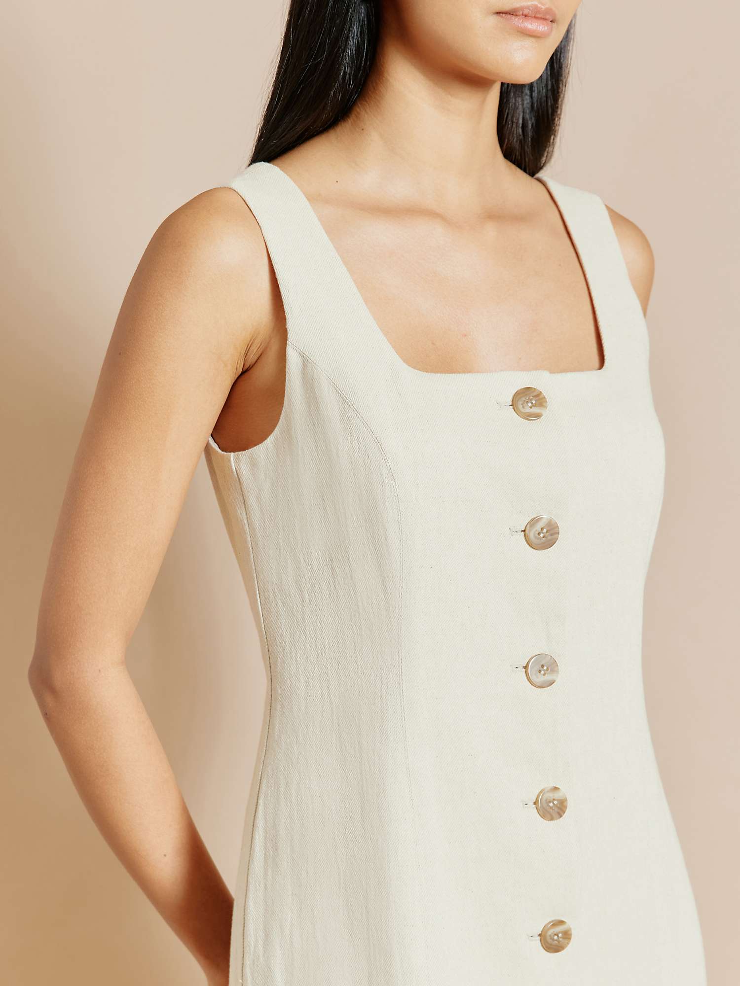 Buy Albaray Button Down Linen Blend Dress, Sand Online at johnlewis.com