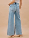 Albaray Organic Cotton Wide Leg Jeans, Light Wash