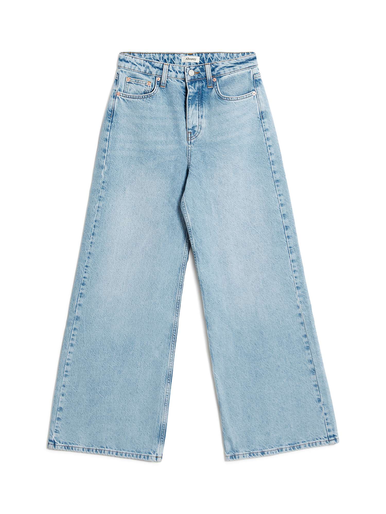 Buy Albaray Organic Cotton Wide Leg Jeans, Light Wash Online at johnlewis.com