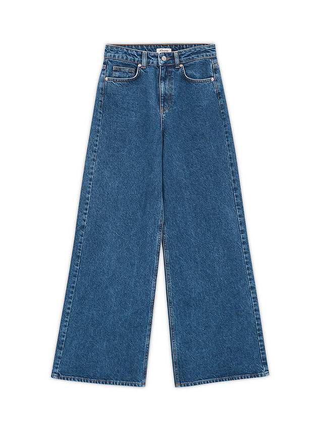 Albaray Organic Cotton Wide Leg Jeans, Indigo
