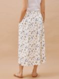 Albaray Sprig Organic Cotton Floral Skirt, White/Multi