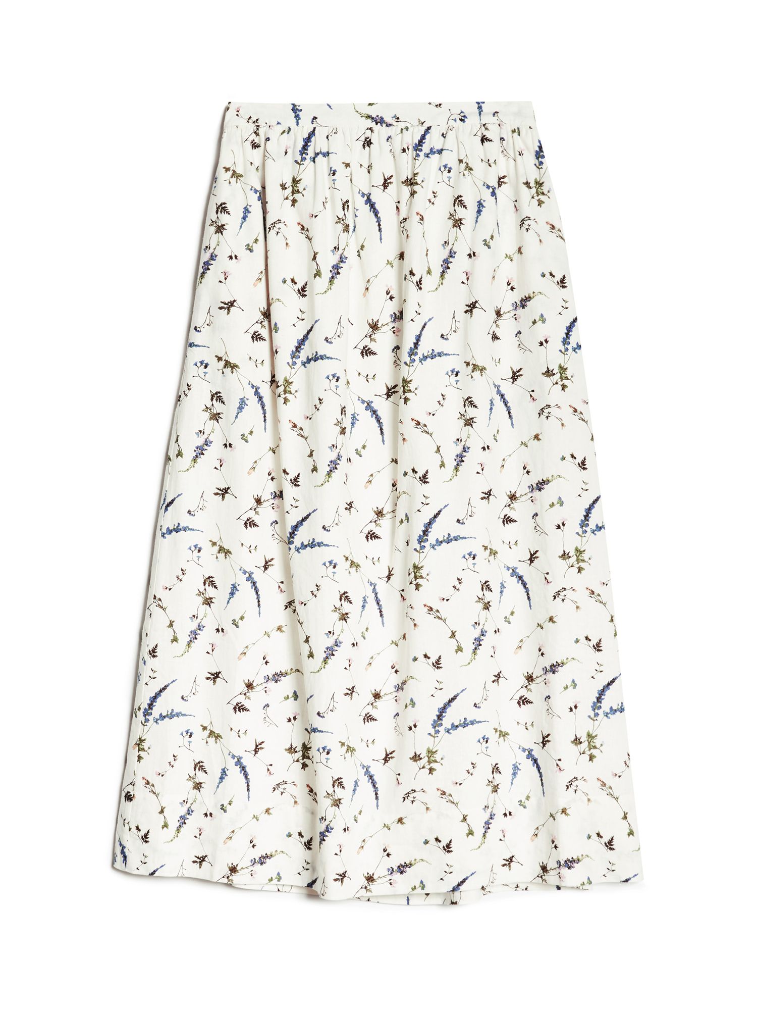 Albaray Sprig Floral Skirt, White/Multi, 8