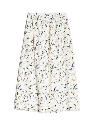 Albaray Sprig Floral Skirt, White/Multi