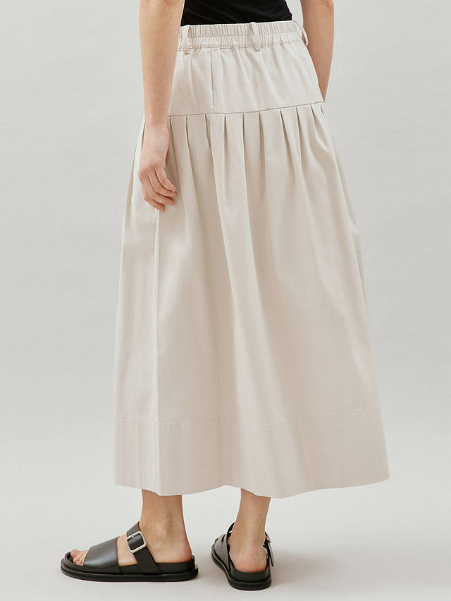 Albaray Deep Waist Organic Cotton Maxi Skirt, Stone