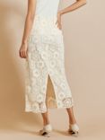 Albaray Crochet Column Midi Skirt, Cream