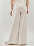 Albaray Organc Cotton Wide Leg Trousers, Stone