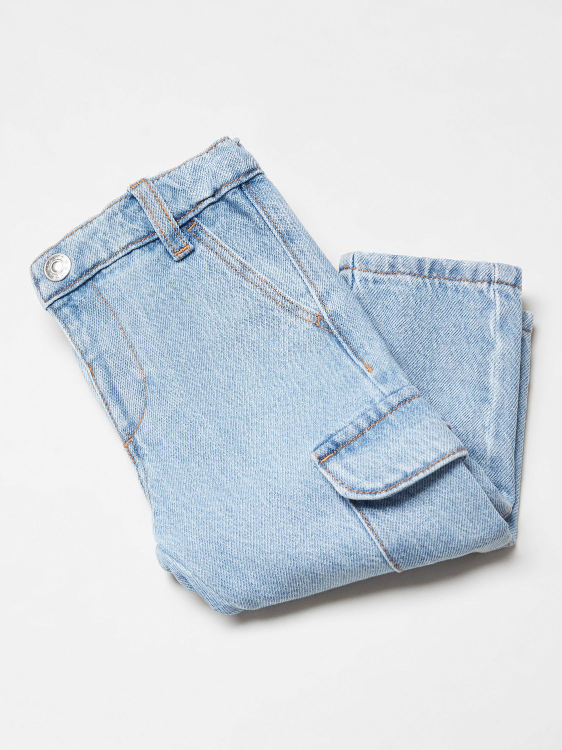 Mango Baby Pal Pocket Cargo Jeans, Open Blue, 3-4 years