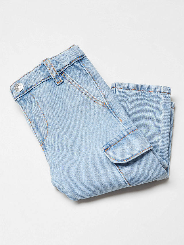 Mango Baby Pal Pocket Cargo Jeans, Open Blue