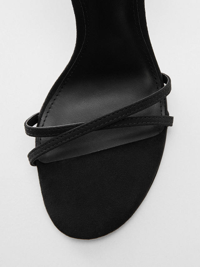 Mango Lula Stiletto Heel Sandals, Black