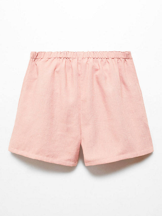 Mango Kids' Lia Elastic Waist Shorts, Pink