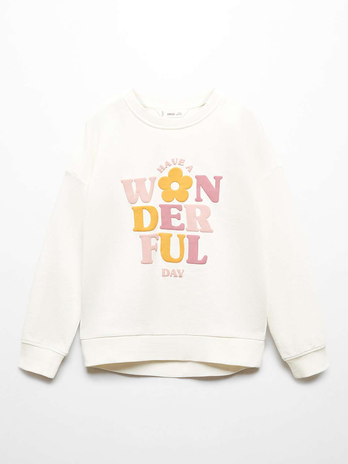 Buy Mango Kids' Dublini Wonderful Day Sweatshirt, Light Beige Online at johnlewis.com