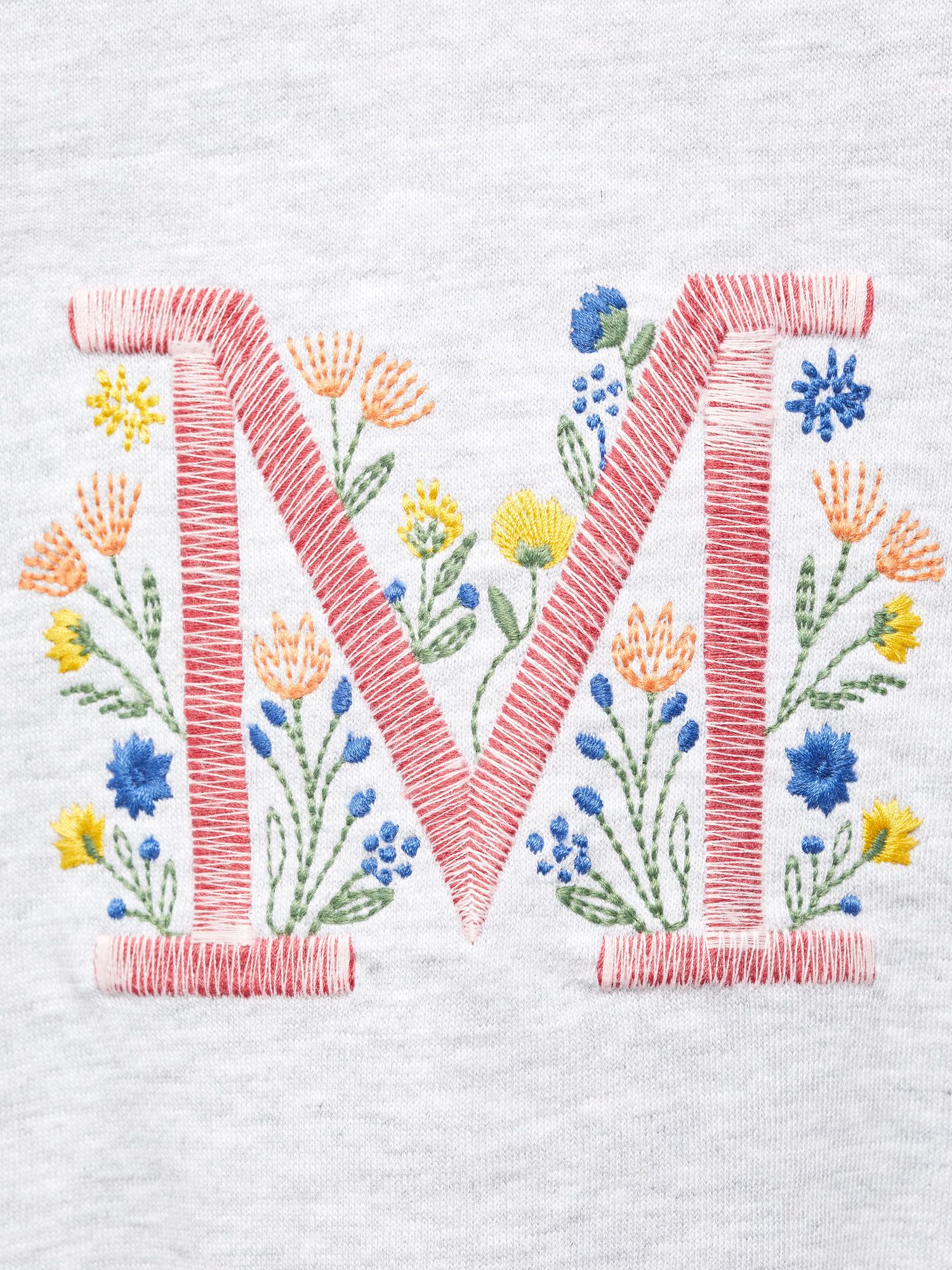 Buy Mango Baby Floral Embroidered M Sweatshirt, Light Pastel Grey Online at johnlewis.com