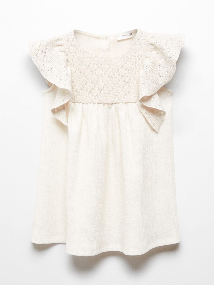 Buy Mango Baby Susan Ruffle Dress, Light Beige Online at johnlewis.com