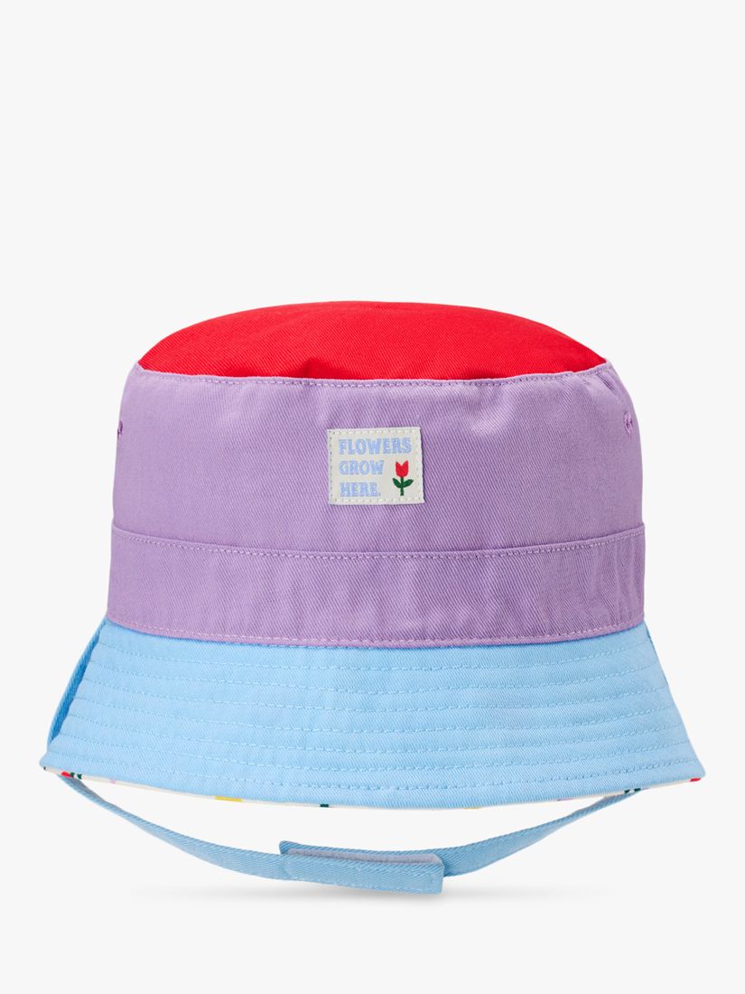Small Stuff Kids' Canvas Tulip/Colour Block Reversible Bucket Hat, Multi, 3-5 years