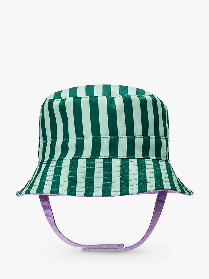 Buy Small Stuff Kids' Canvas Stripe/Colour Block Reversible Bucket Hat, Green/Multi Online at johnlewis.com