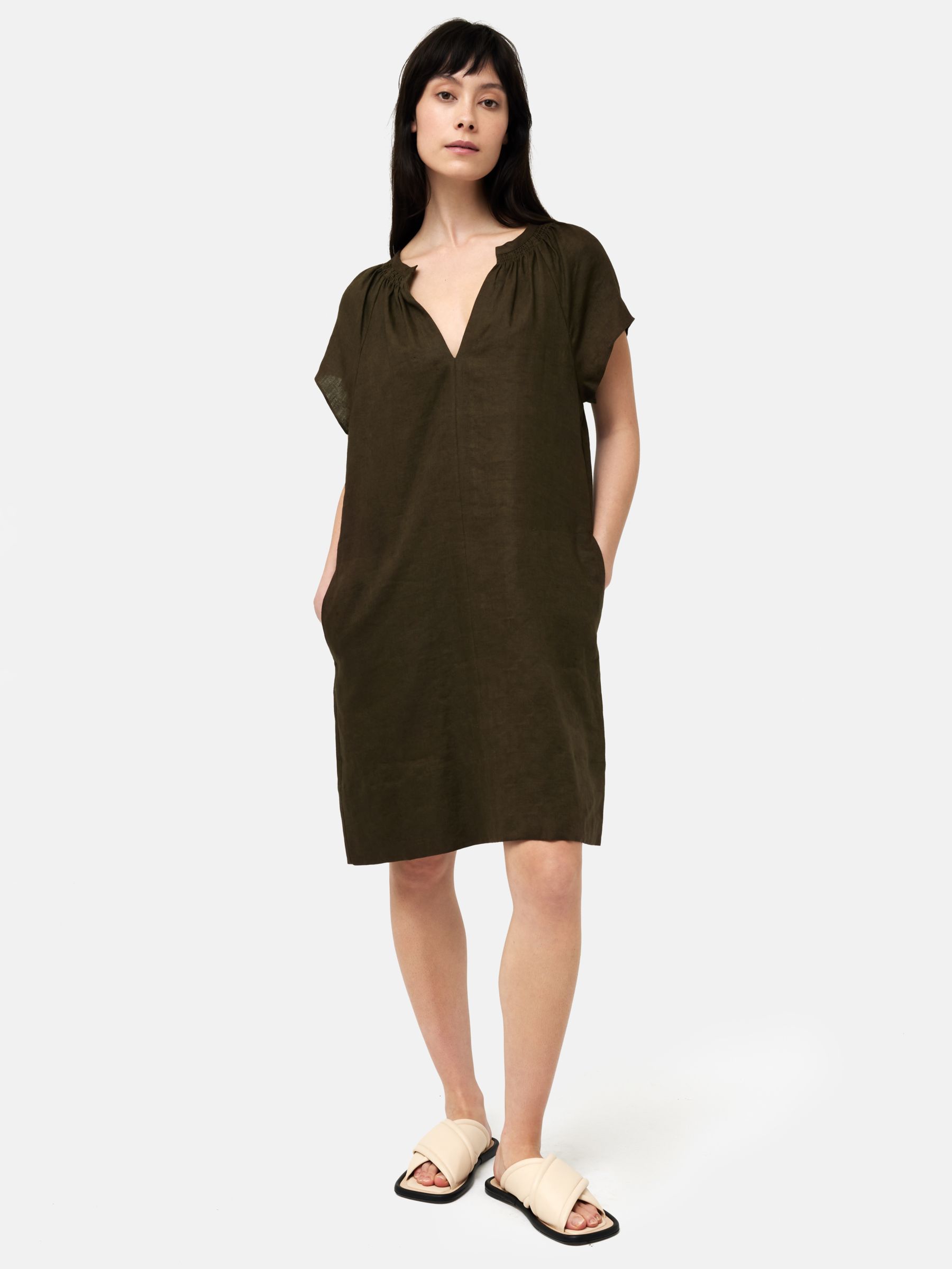 Buy Jigsaw Smocked Linen Dress Online at johnlewis.com