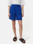 Jigsaw Elastic Waist Linen Shorts, Blue