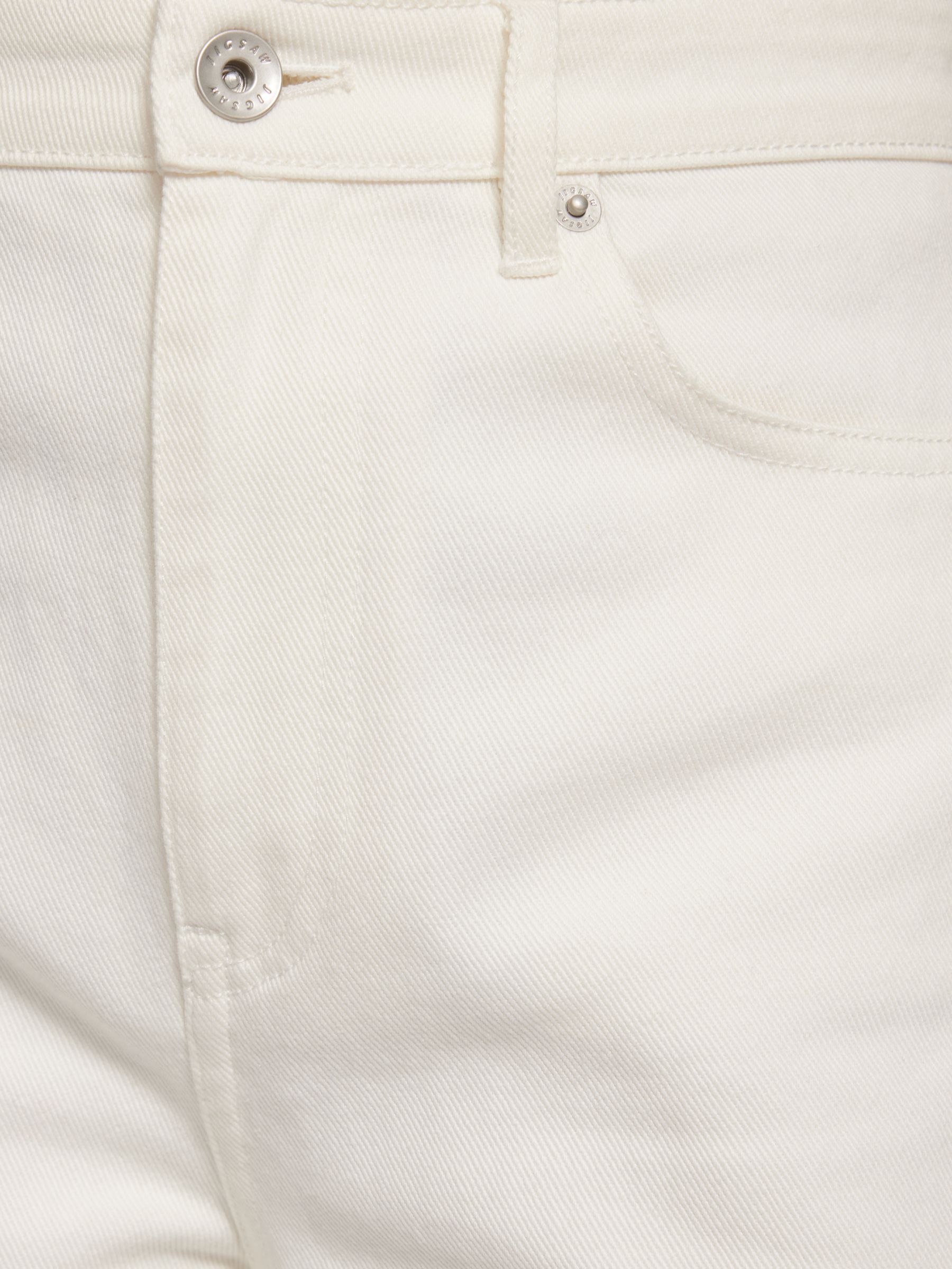 Jigsaw Tyne Wide Leg Cropped Jeans, White, 24