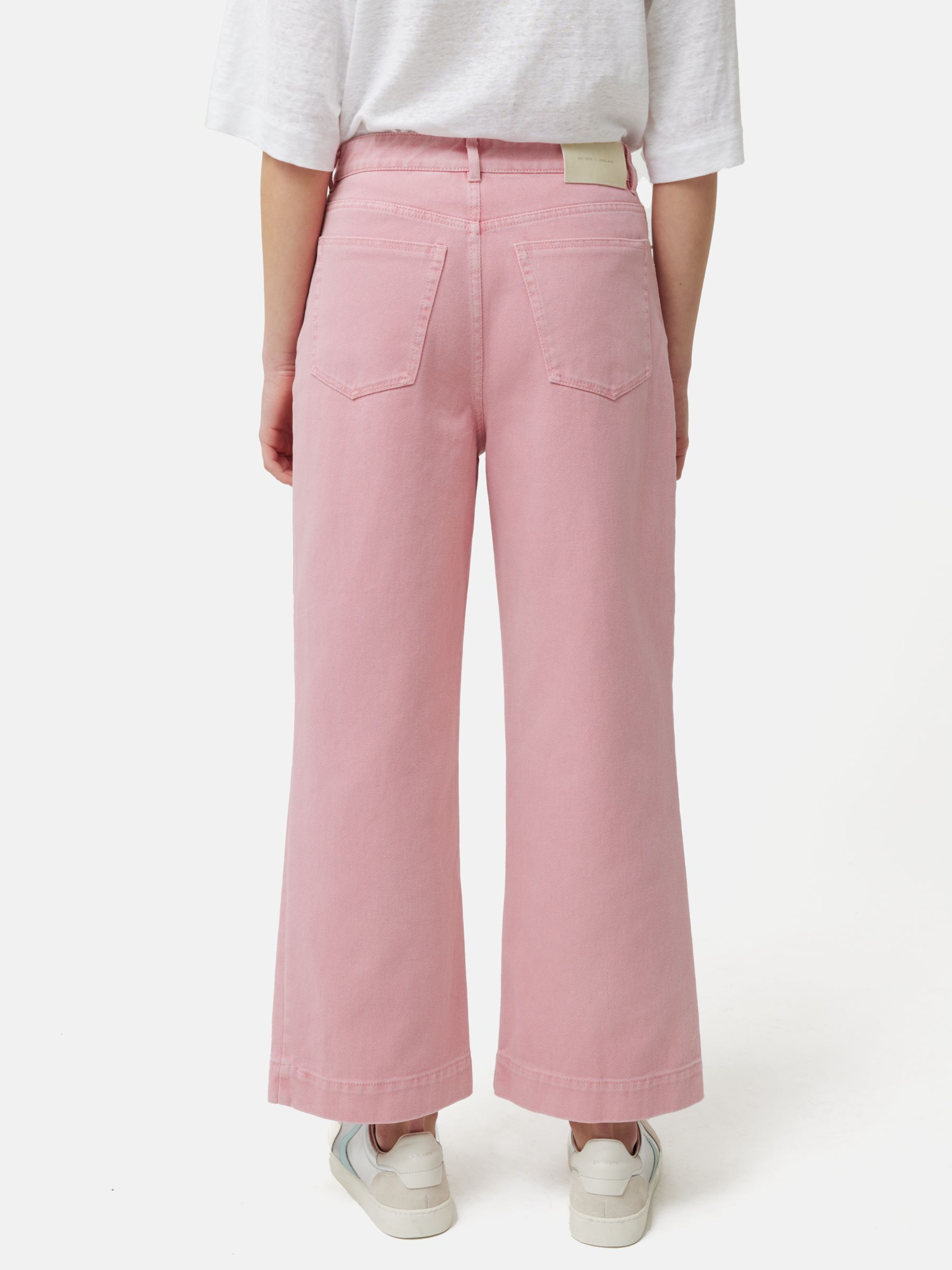 Jigsaw Tyne Wide Leg Cropped Jeans, Pink, 24