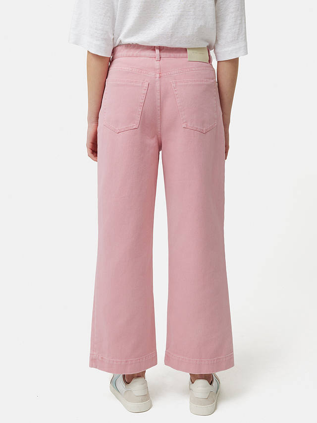 Jigsaw Tyne Wide Leg Cropped Jeans, Pink