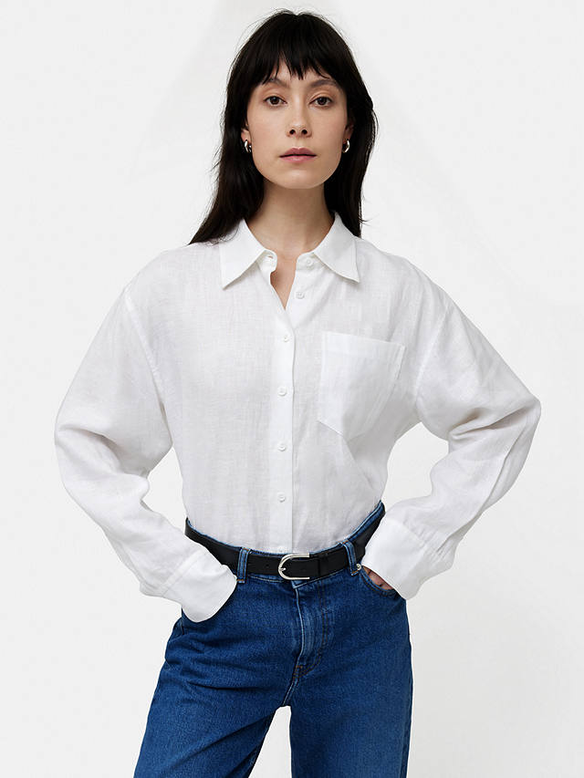 Jigsaw Relaxed Linen Shirt, White